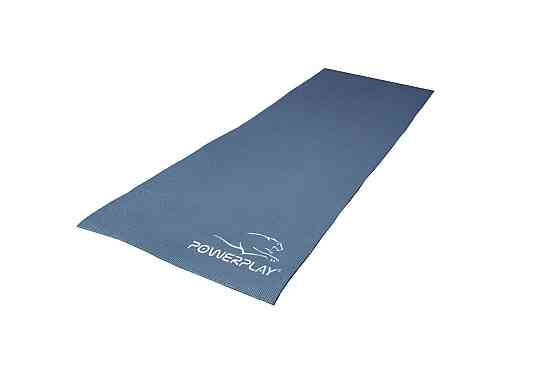Килимок для йоги фітнесу гімнастіки каремат PowerPlay 4010 PVC Yoga Mat Синій 173см на 61см Київ