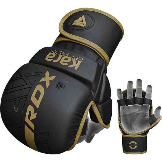 Перчатки для ММА (Греплинговые перчатки) RDX F6 KARA Matte Golden Plus L/XL (капа в комплекте) Киев