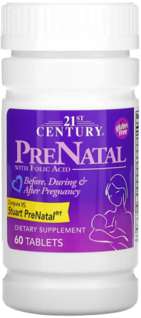 Витамины для беременных 21st Century PreNatal 60 таб Киев
