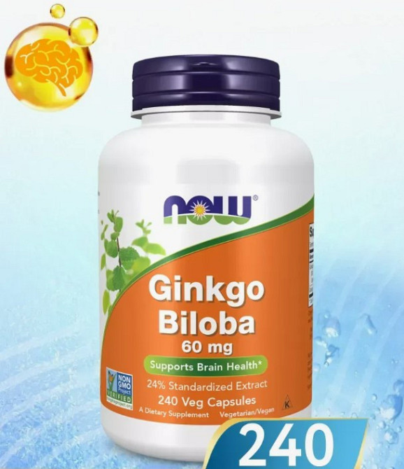 Гінкго білоба Now Foods Ginkgo Biloba 60 мг 240 вег капсул Київ - фото 2