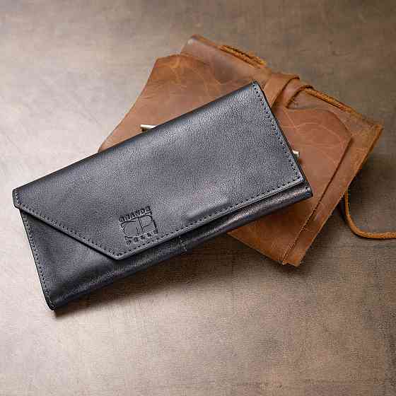 Горизонтальное стильное портмоне унисекс Синий (GRANDE PELLE) Киев