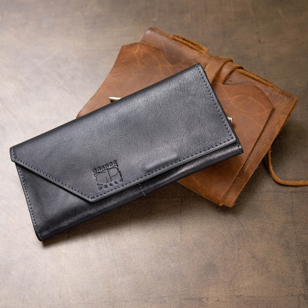 Горизонтальное стильное портмоне унисекс Синий (GRANDE PELLE) Киев - изображение 4