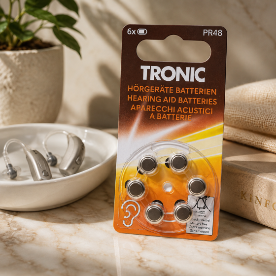 Батарейки для слуховых аппаратов Tronic PR48 (13) Zinc Air 1.45 Вольта, 6 штук, цинково-воздушные Киев