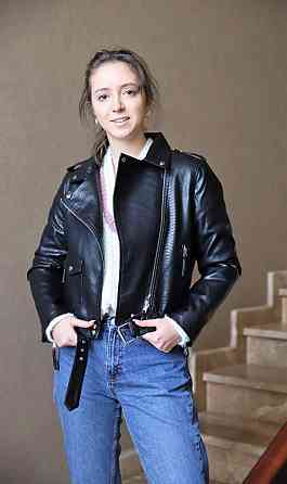 Куртка косуха женская весна/осень Черный 50 Харьков