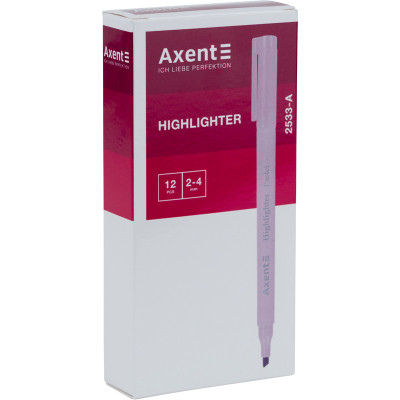 Маркер Axent Highlighter Pastel 2-4 мм клиноподібний рожевий (2533-10-A) Вінниця - фото 2