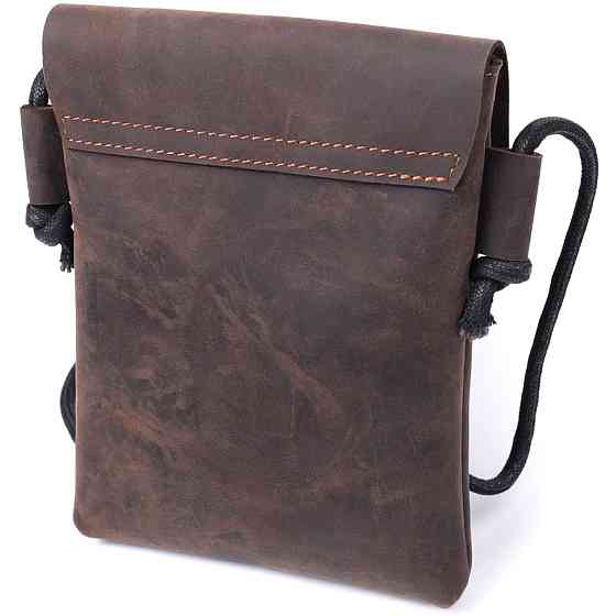 Винтажная сумка через плечо из натуральной кожи Vintage sale_15084 Коричневый Киев