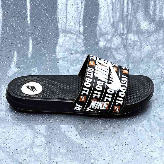 Чорні чоловічі Шльопанці Nike Сланці Білі капці Найк (розміри: 40,41,42,43,44) Дніпро