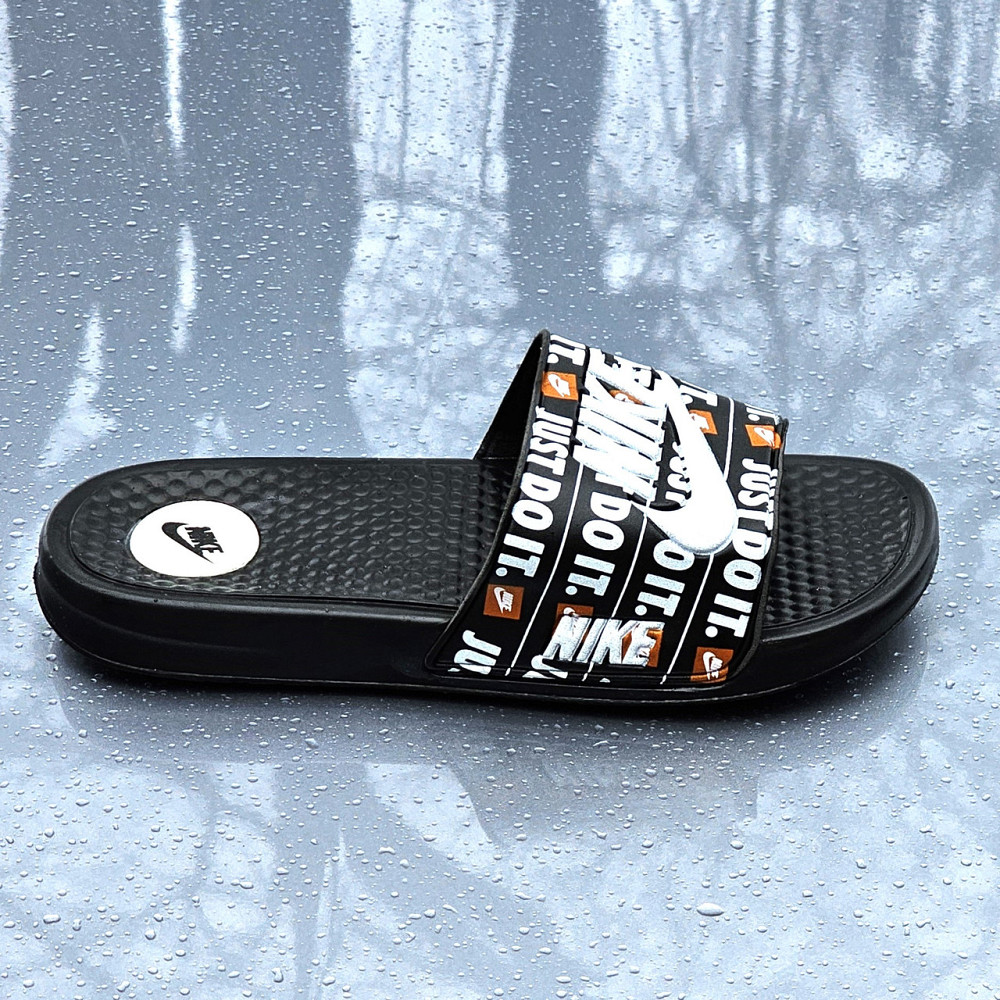Чорні чоловічі Шльопанці Nike Сланці Білі капці Найк (розміри: 40,41,42,43,44) Дніпро - фото 4