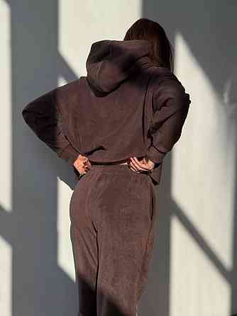 Флісовий жіночий костюм із капюшоном Шоколадний 42/46 Харків