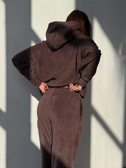 Флісовий жіночий костюм із капюшоном Шоколадний 42/46 Харків - фото 4