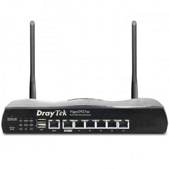 Маршрутизатор Drytek Vigor 2927ac, 2(6) WAN GbE, 5 LAN GbE, 2 USB 2.0, 50 VPN, Multi-LAN (8+DMZ+IP R Киев