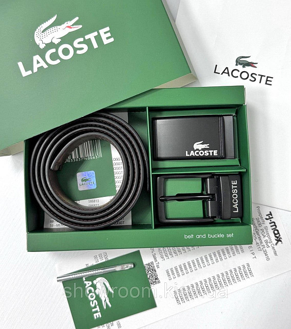 Чоловічий набір, ремінь із двома пряжками Lacoste (988-1) Київ - фото 6