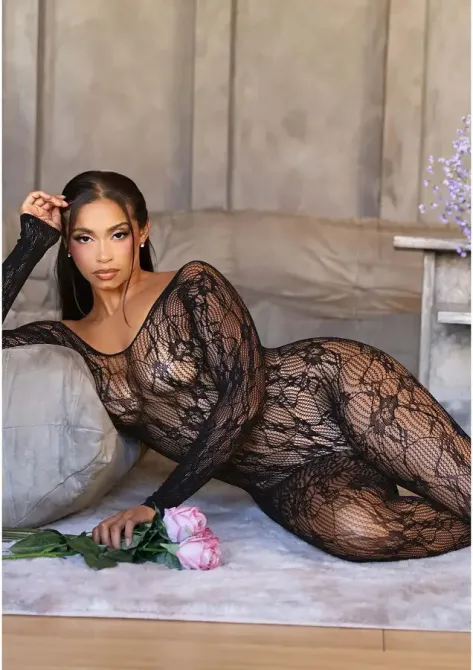 Бодистокинг Leg Avenue Crotchless Fishnet Bodystocking One Size Black Львов - изображение 6