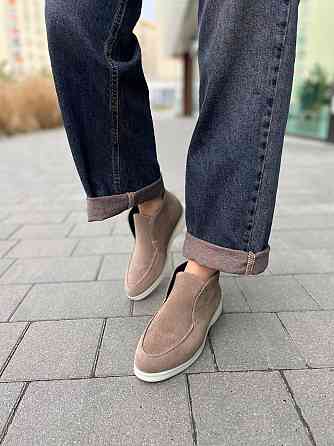 Лоферы женские GREMMY капучино натуральная замша высота от пятки 8 см (207/1) Коломия