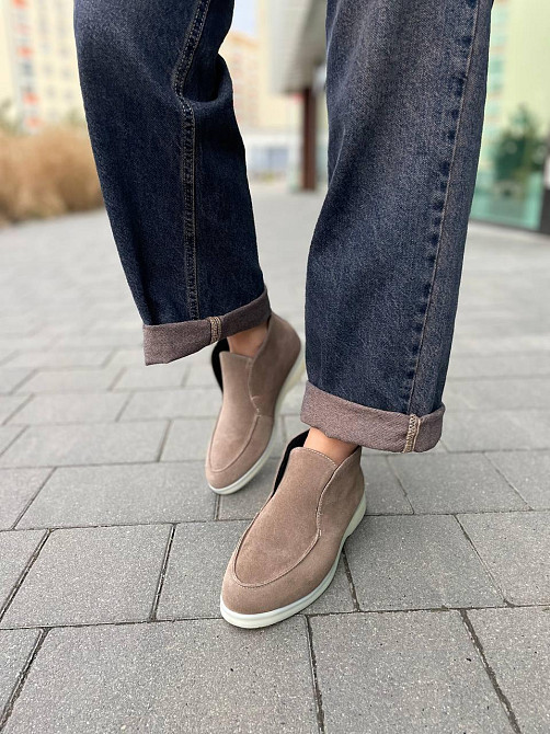 Лоферы женские GREMMY капучино натуральная замша высота от пятки 8 см (207/1) Коломыя - изображение 1