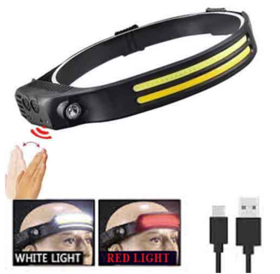 Налобный фонарь Bailong BL-W689-LM+2COB, Белый, Красный,  Motion Sensor, Li-Ion аккум., ЗУ Type-C Днепр