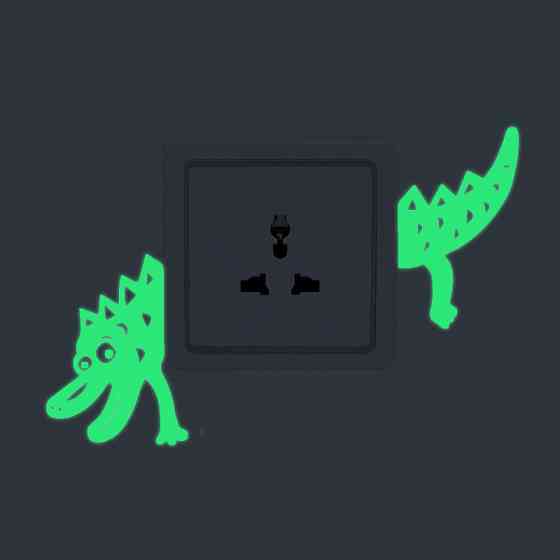 Фосфорная наклейка Крокодил 12 на 9 см салатовый Киев