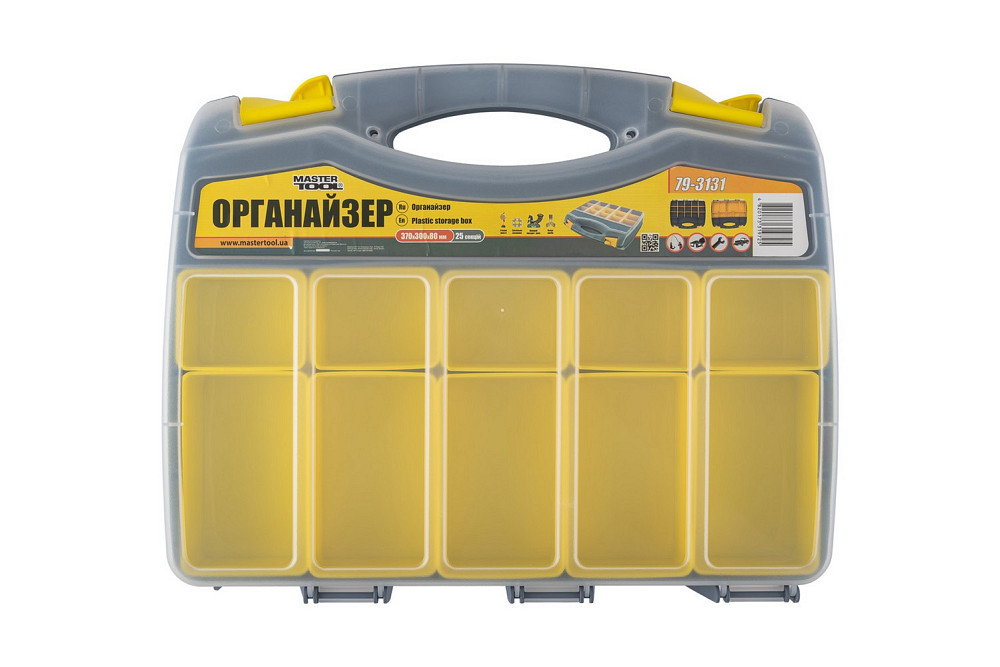 MASTERTOOL Органайзер двосторонній MASTERTOOL з ручкою 15" 370х300х80 мм 15 секцій/10 лотків 79 Коломия - фото 1