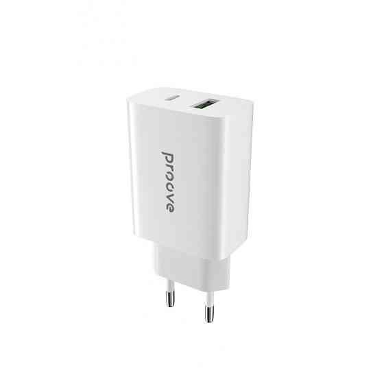 Сетевое зарядное устройство для Proove Rapid 20W Type-C + USB білий Львов