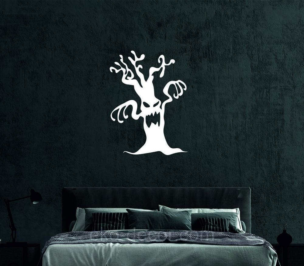 Декоративне настінне Панно «Хелловіїн, силует дерева», Декор на стіну 90*67 см, Білий Київ - фото 4