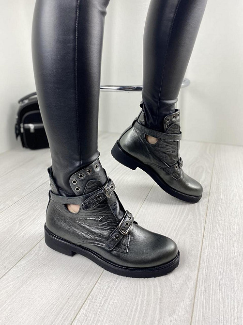 Черевики жіночі VIKTTORIO графіт натуральна шкіра весна-осінь 37р.38р.39р. (3243) Коломыя - изображение 8