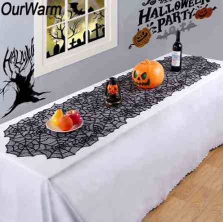Скатерть на Хэллоуин Паутина 203 на 50 см черный Киев