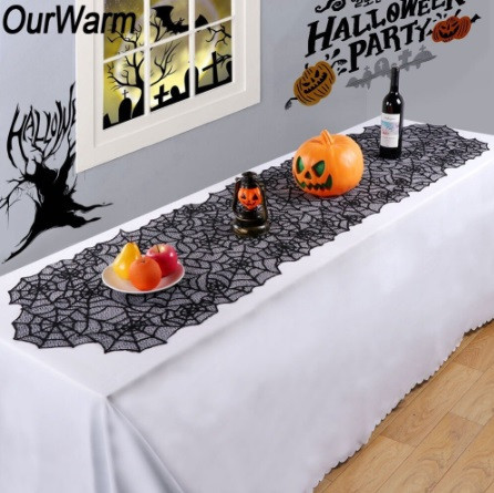 Скатерть на Хэллоуин Паутина 203 на 50 см черный Киев - изображение 2