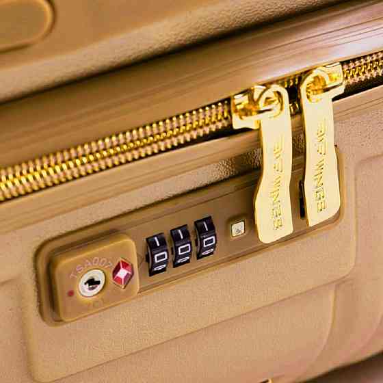 Чемодан пластиковый Wings WN01 маленький 55 см золотистый Киев