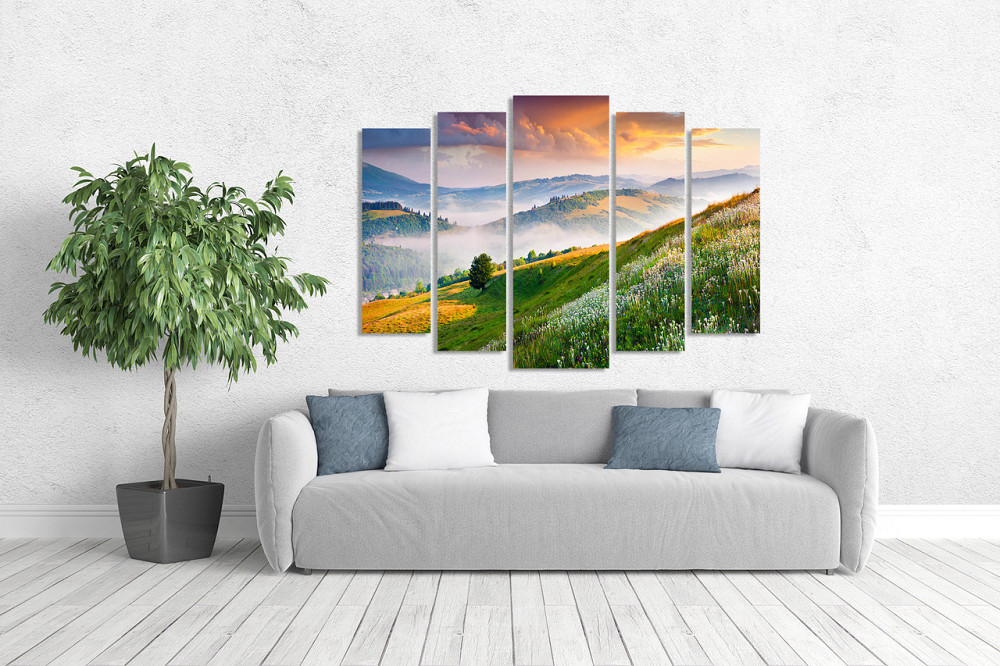 Модульна картина у вітальню/спальню  Гори під туманом  LM006_5 Київ - фото 3