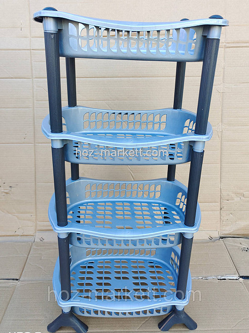 Полиця етажерка пластикова для ванної та кухні сіра Харків - фото 2