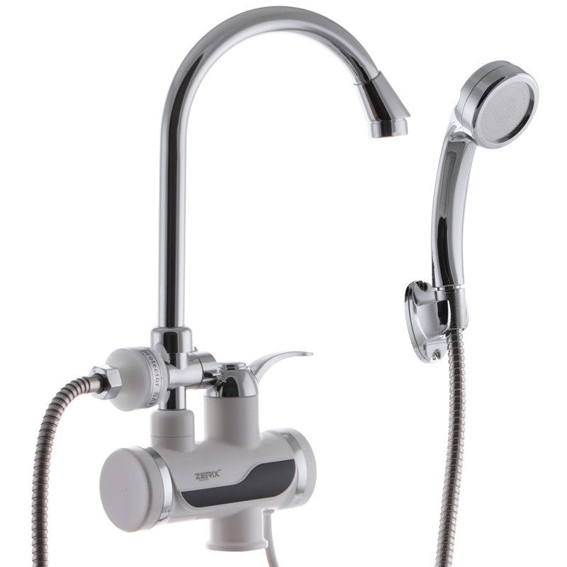 Проточный водонагреватель Zerix ELW08-E на мойку/умывальник 3,6 кВт с душем и индикатором температуры Черновцы - изображение 1