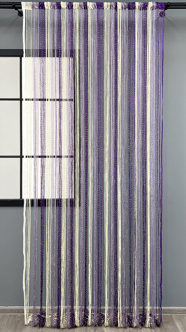 Штори-нитки з люрексом Молочний з бузковим і фіолетовим 300х300см 1 шт (61-126) Київ - фото 2