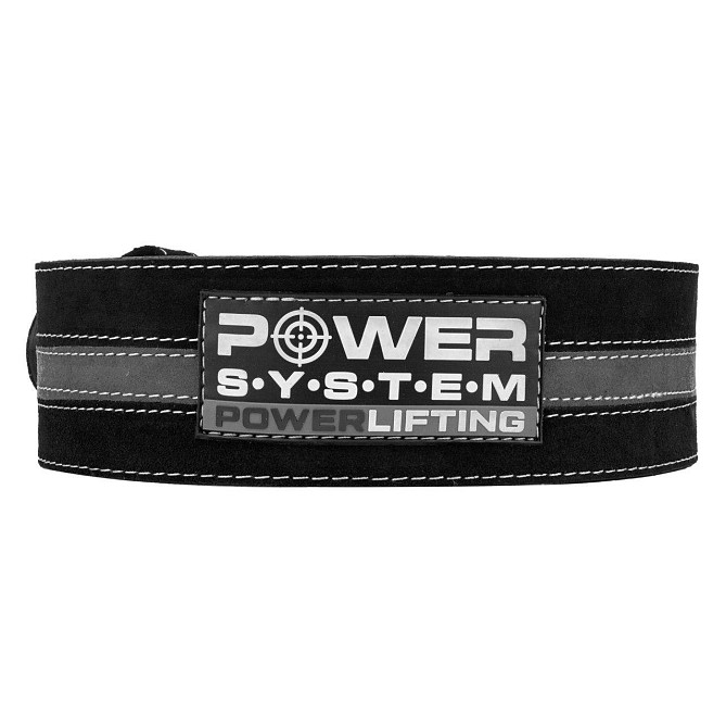 Пояс для пауерліфтингу Power System PS-3800  PowerLifting шкіряний Black/Grey Line XXL Каменское - изображение 2