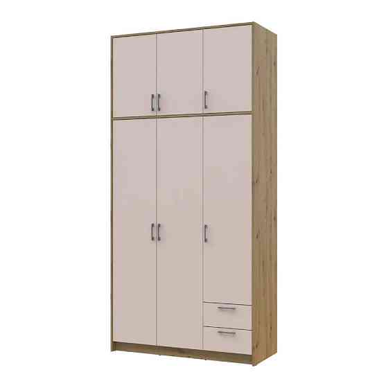 Шафа для одягу Doros Ронді з високою антресоллю Дуб Артизан/Кашемір 3 ДСП 121х52х260 (DRS-011874) Львів