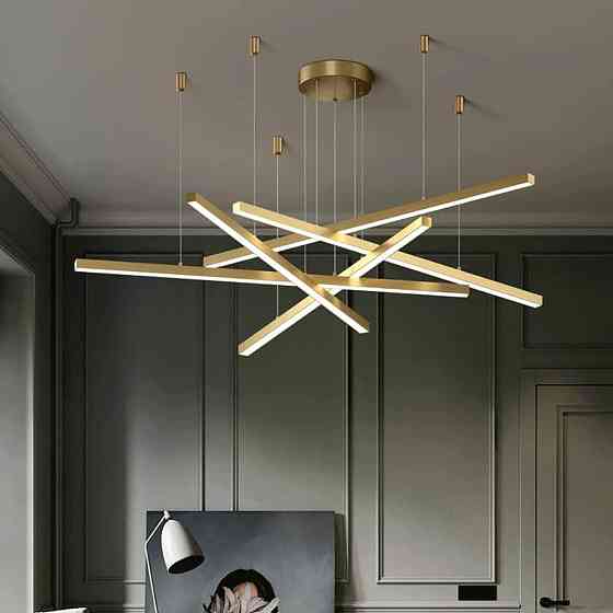 Люстра світлодіодна стельова PJ853 з пультом (Golden) 95х4см Київ