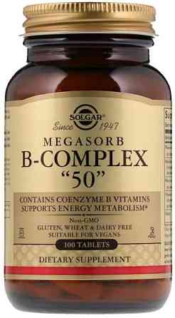 Вітаміни групи В-50 Solgar Megasorb B-Complex 100 таблеток Київ