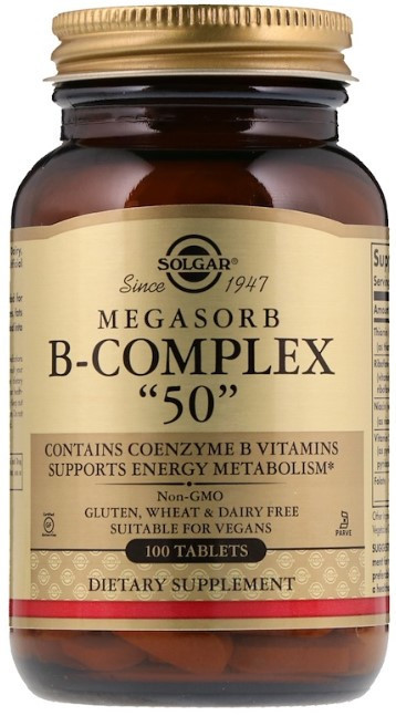 Витамины группы В-50 Solgar Megasorb B-Complex 100 таблеток Киев - изображение 1