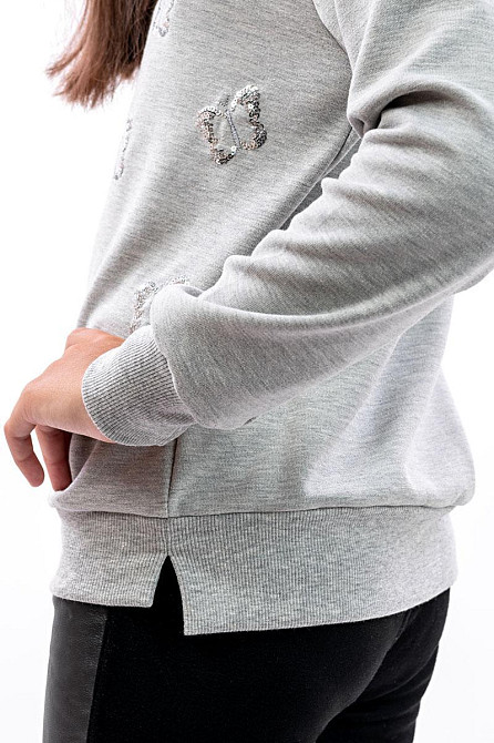 Джемпер для девочки, 100% х/б (цвет:серый, розовый) топ Крохатушка одяг Киев - изображение 3