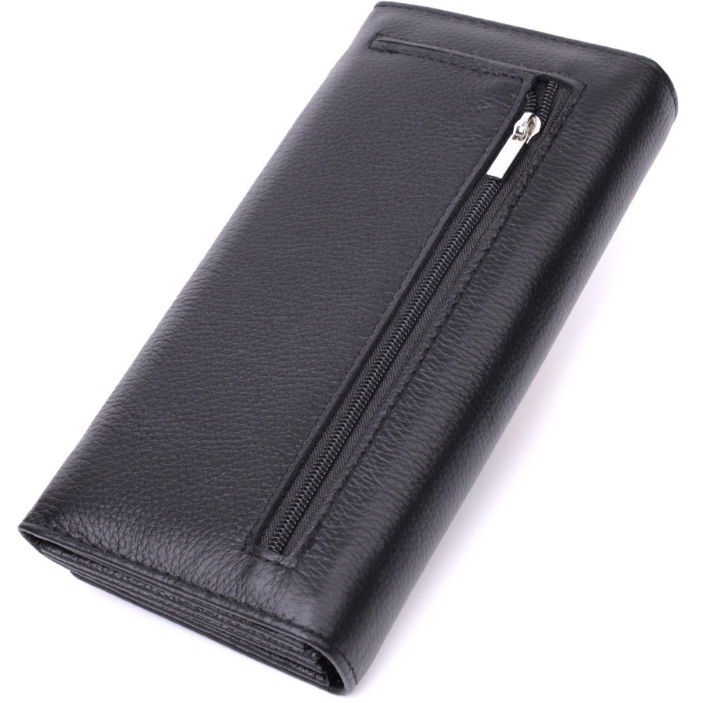 Жіночий шкіряний гаманець із зовнішньою монетницею чорний (ST Leather) Київ - фото 20