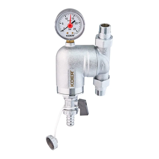 Фільтр тонкого очищення з поворотним з'єднанням та манометром Koer KR.1240 - 1/2" (KR4970) Київ