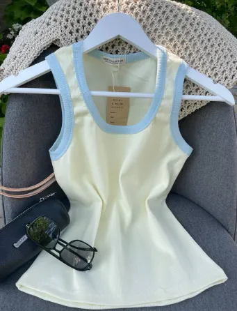 Жіноча майка в рубчик кашкорсе — базова бавовняна майка на літо Одеса