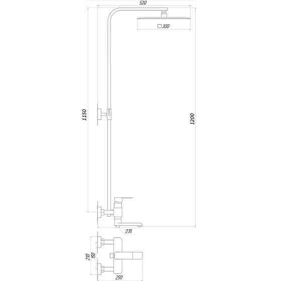 Душевая система Globus Lux MILANO GLM-0007 (000016699) Киев