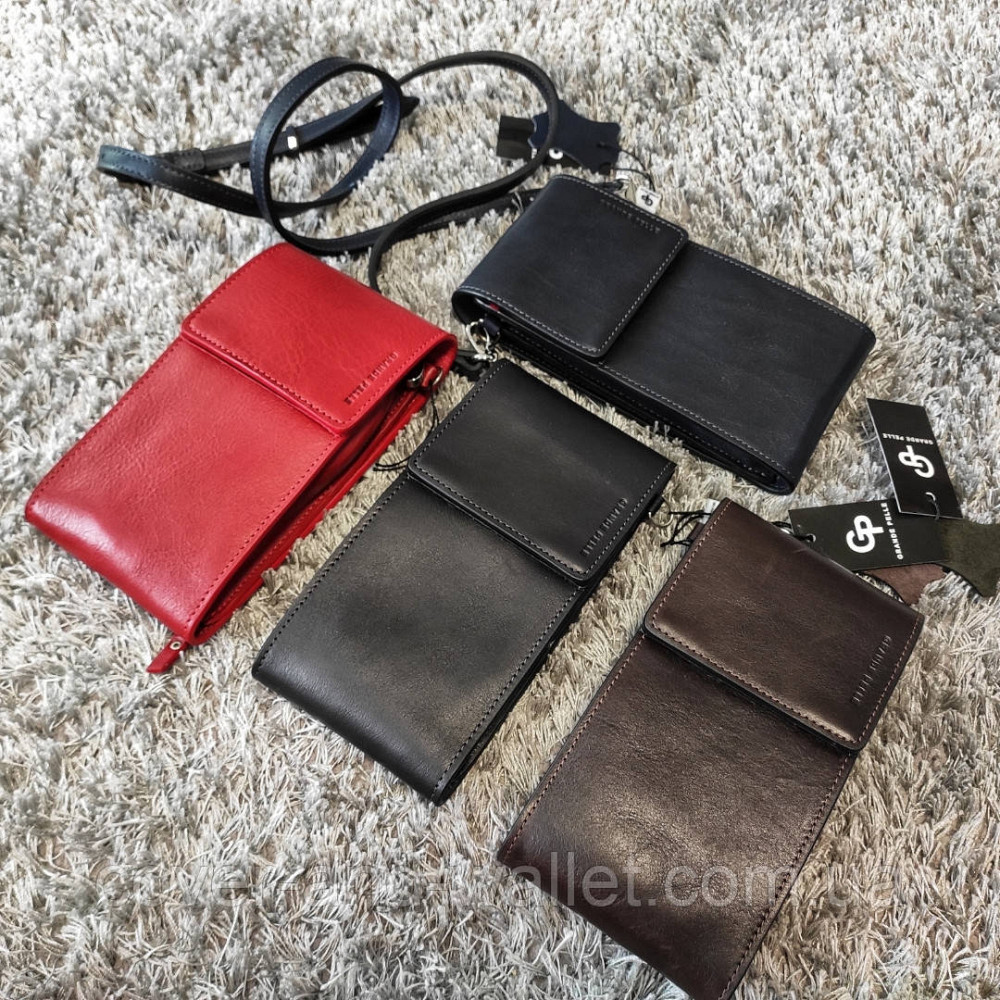 Маленькая мужская вертикальная сумка кошелек через плечо Grande Pelle Киев - изображение 9