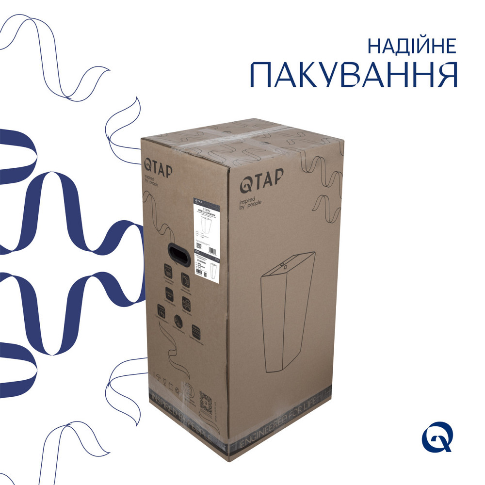 Раковина напольная моноблок Qtap Tern 440х380х830mm White QT1711G302WN Киев - изображение 12
