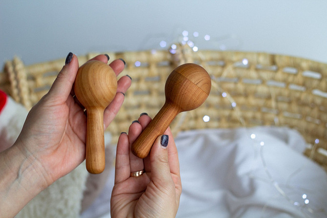 Дерев'яне дитяче брязкальце маракас WooolyWool Київ - фото 5