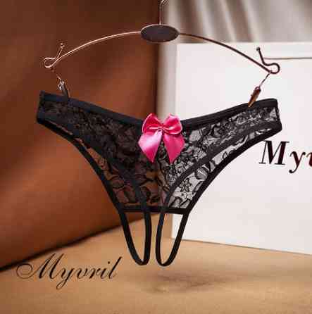Еротичні трусики з розрізом 42 чорний Київ