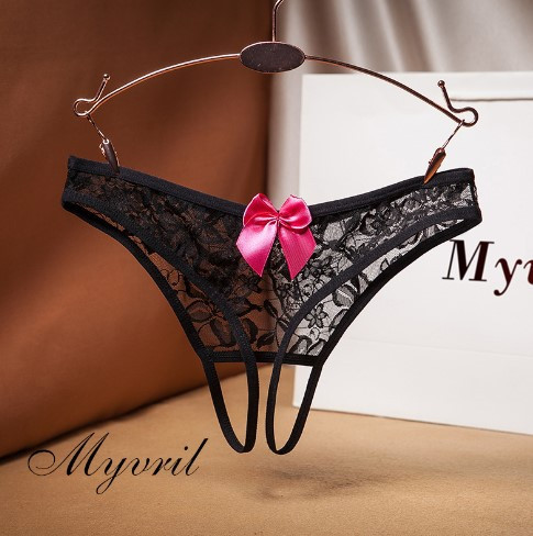 Еротичні трусики з розрізом 42 чорний Київ - фото 2