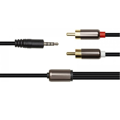 Кабель мультимедійний 3.5 mm Stereo Plug - 2*RCA, 1 m PowerPlant (CA912834) Вінниця - фото 2