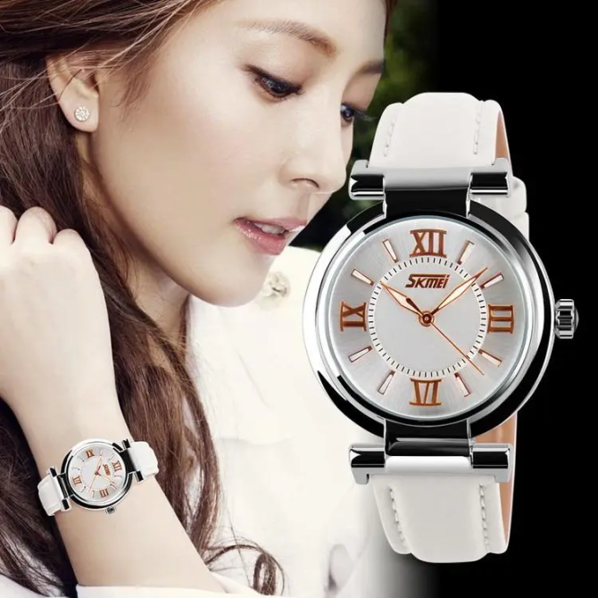 Женские классические часы Skmei 9075 Elegant (Белый) Винница - изображение 8
