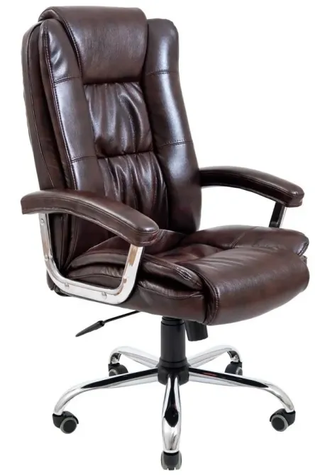 Офисное Кресло Руководителя Richman California Madras Dark Brown Хром М2 AnyFix Коричневый Киев - изображение 1